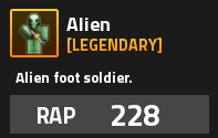 Alien Military Tycoon Legendary Soldier