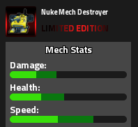 Nuke Mech Destroyer Limited Edition Mech Stats card