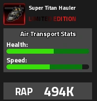 Super Titan Hauler Limited Edition RAP 494K