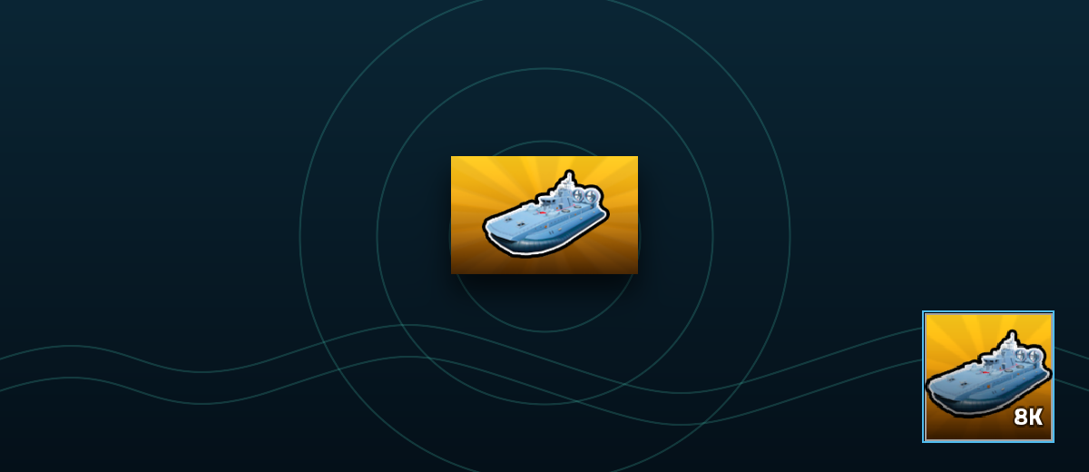 ZUBR Military Tycoon Heavy hovercraft guide artwork and item card
